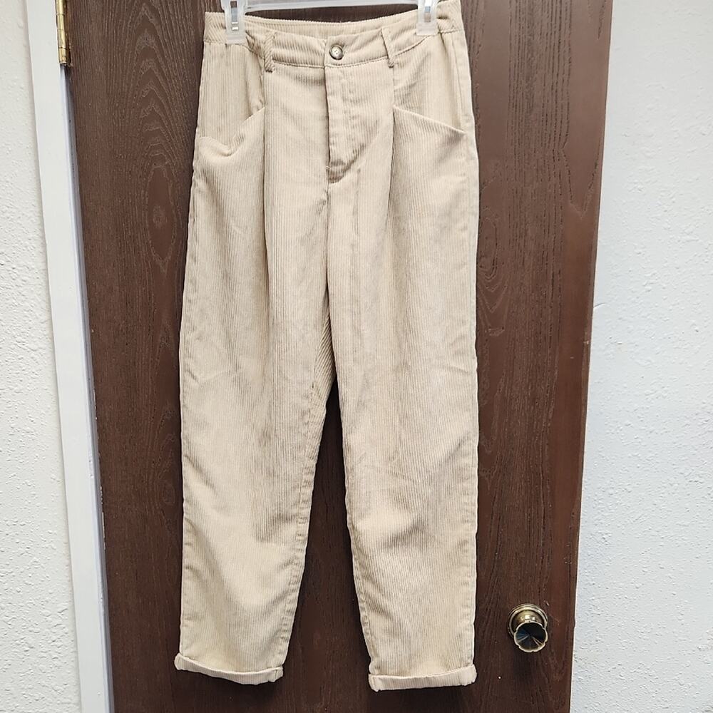 SHEIN Women's Corduroy Pants - Cream